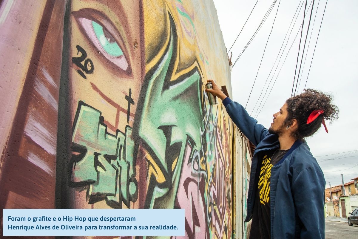 Foram o grafite e o Hip Hop que despertaram Henrique Alves de Oliveira para transformar a sua realidade.