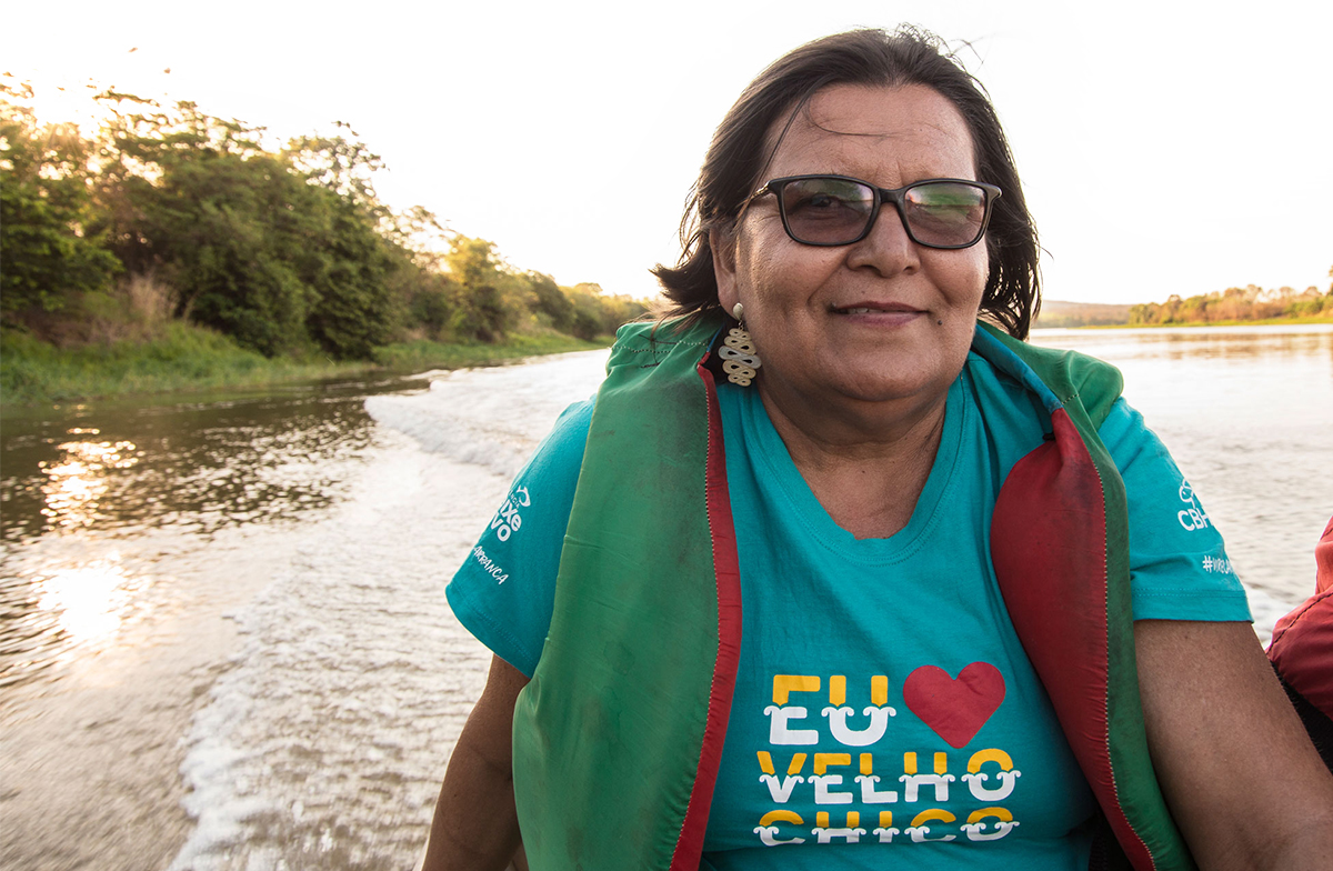Vilma Martins Veloso é presidente da Colônia de Pescadores que reúne cerca de 120 profissionais que vivem diretamente do rio.